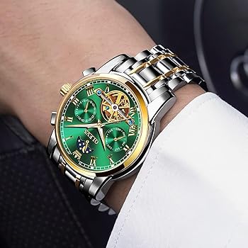 【新品同様】OLEVS 腕時計 メンズ 機械式 自動巻き＆手巻き 永久カレンダー Amazon | OLEVS 腕時計 メンズ 自動巻き おしゃれ 機械式 うで